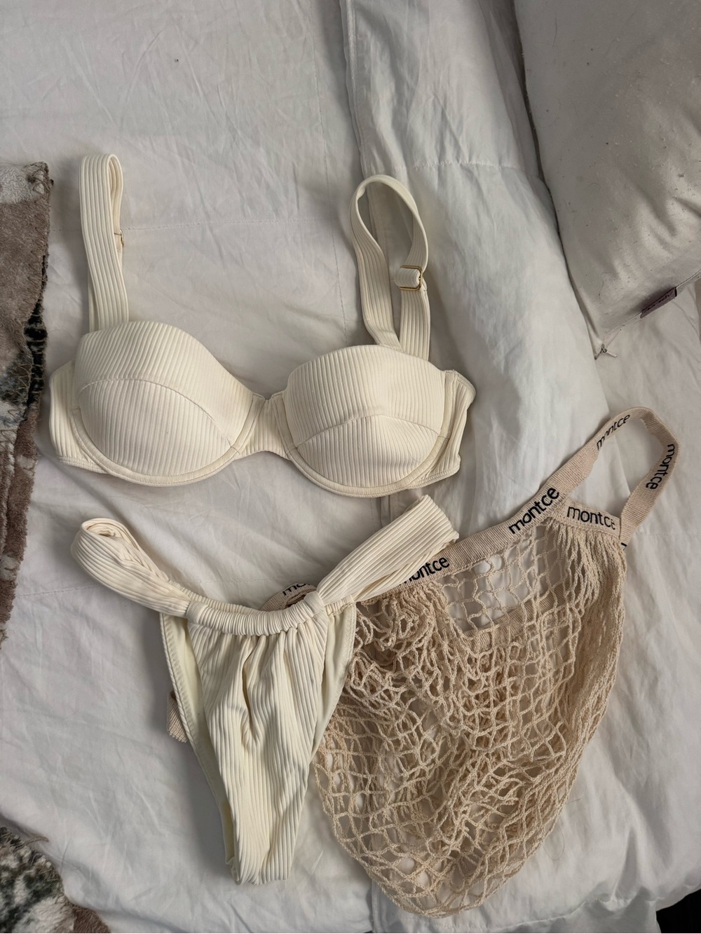 Montce Cream Rib Bustier Bikini - Picture 2 of 9
